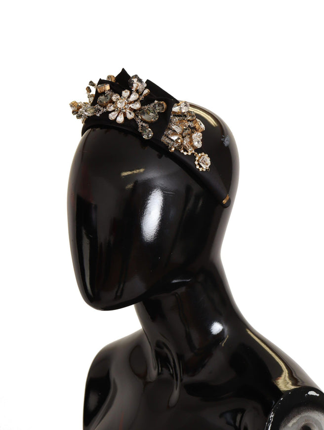 Dolce & Gabbana Clear Crystal Embellished Silk Fiocco Diadem Headband - Ellie Belle