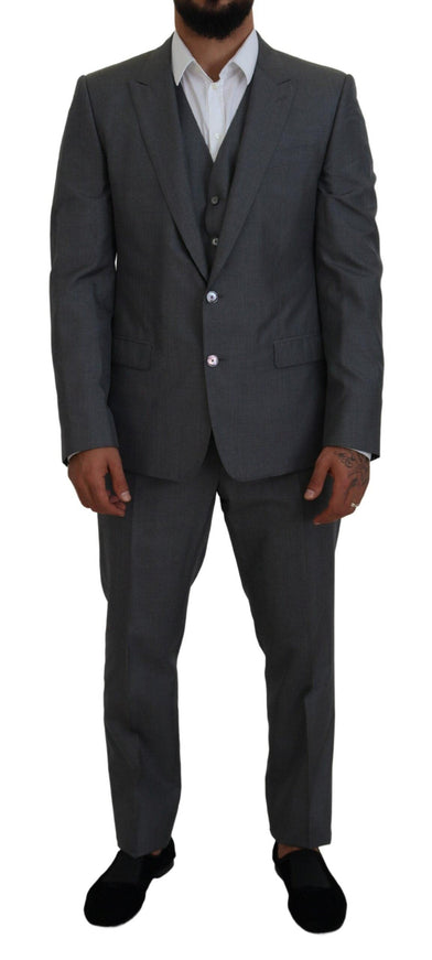 Dolce & Gabbana Gray MARTINI 3 Piece Slim Fit Suit - Ellie Belle