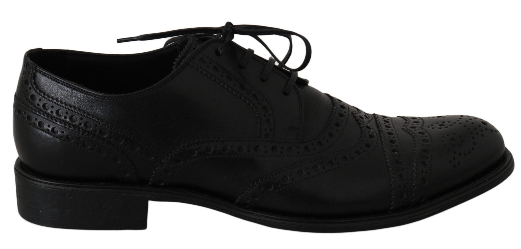 Dolce & Gabbana Black Leather Wingtip Oxford Dress Shoes - Ellie Belle