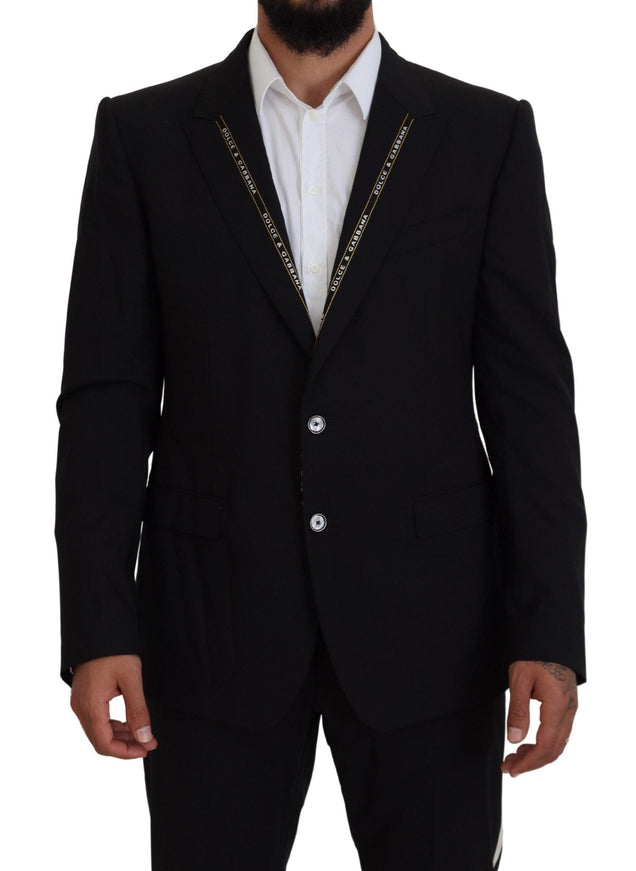 Dolce & Gabbana Black Wool Stretch Slim Fit Jacket Blazer - Ellie Belle