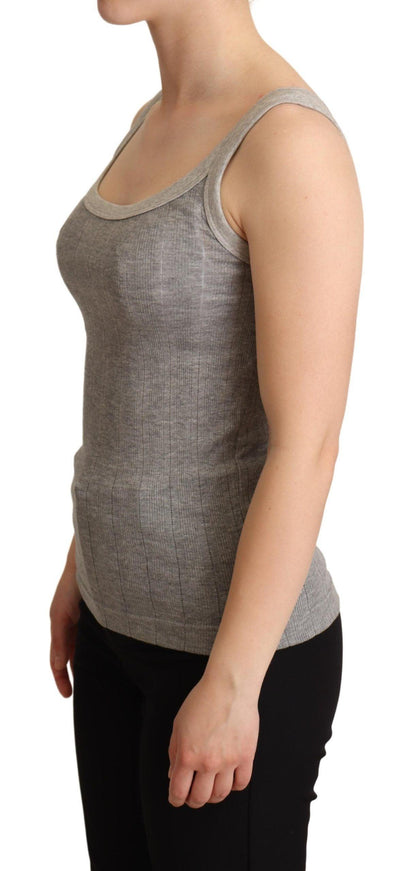 Dolce & Gabbana Gray Cotton Modal Canotta Tank Top T-shirt - Ellie Belle