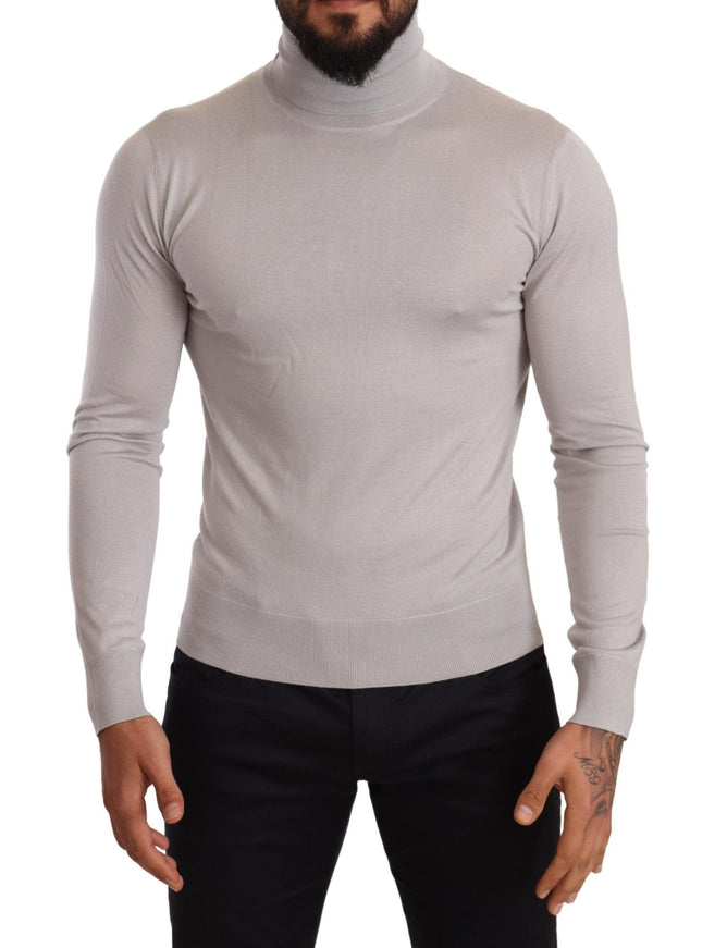 Dolce & Gabbana Gray Cashmere Turtleneck Pullover Sweater - Ellie Belle