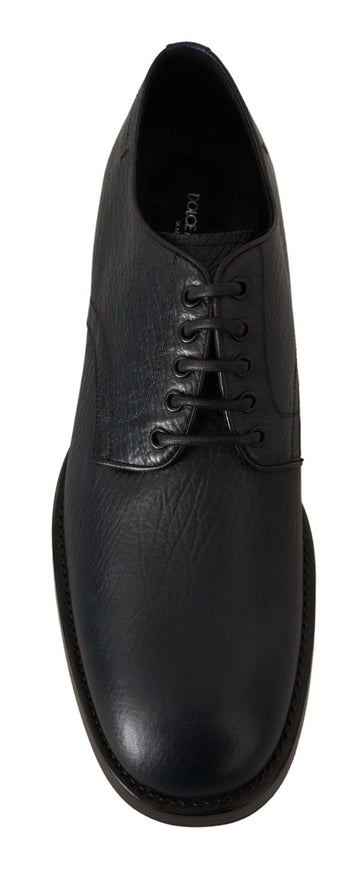 Dolce & Gabbana Blue Leather Derby Formal Shoes - Ellie Belle