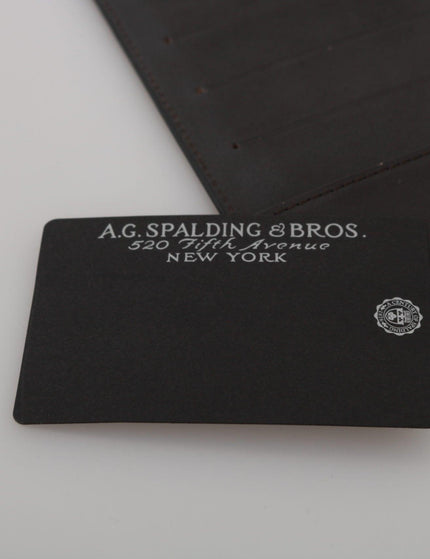 A.G. Spalding & Bros Black Leather Bifold Travel Holder Logo Wallet - Ellie Belle