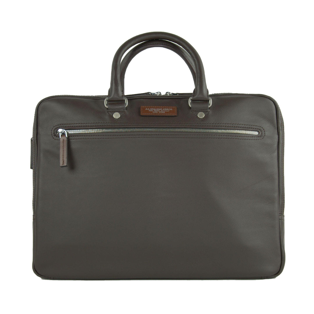 A.G. Spalding & Bros Brown Leather Bovina Briefcase - Ellie Belle