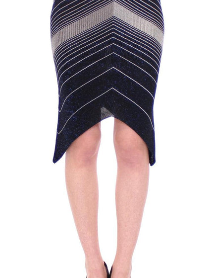 Alice Palmer Knitted Chevron Striped Assymetrical Skirt - Ellie Belle