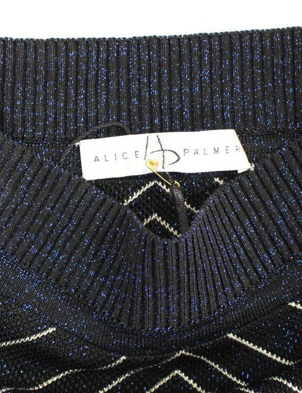 Alice Palmer Knitted Chevron Striped Assymetrical Skirt - Ellie Belle