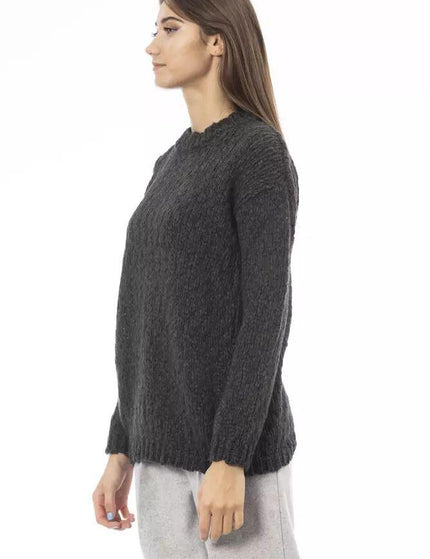 Alpha Studio Green Alpaca Leather Sweater - Ellie Belle