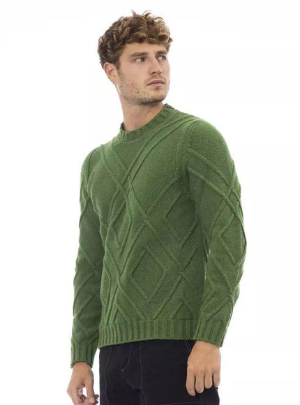 Alpha Studio Green Merino Wool Sweater - Ellie Belle