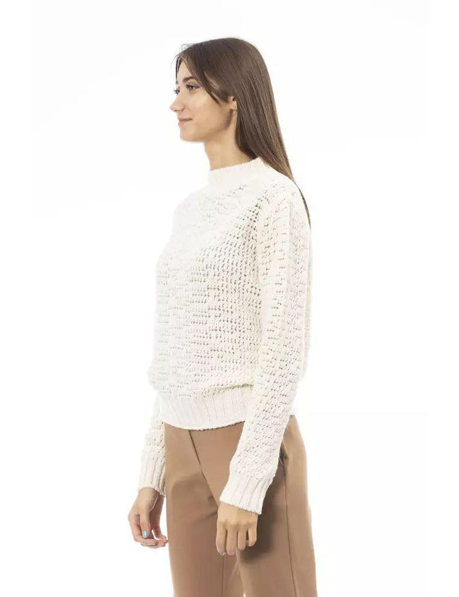 Alpha Studio White Wool Sweater - Ellie Belle