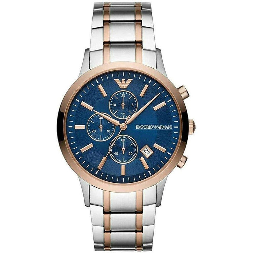 Emporio Armani Silver Steel Chronograph Watch - Ellie Belle