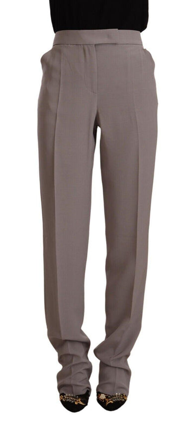 Armani Brown High Waist Silk Tapered Long Pants - Ellie Belle