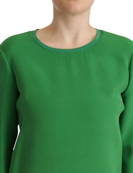 Armani Green Silk Long Sleeves Round Neck Sweater - Ellie Belle