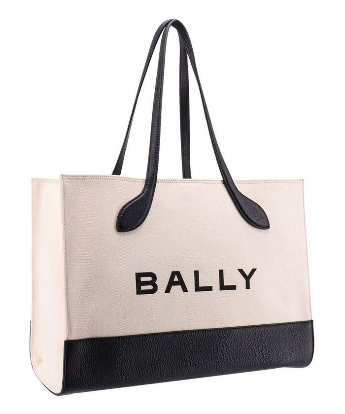 Bally White and Black Leather Tote Shoulder Bag - Ellie Belle