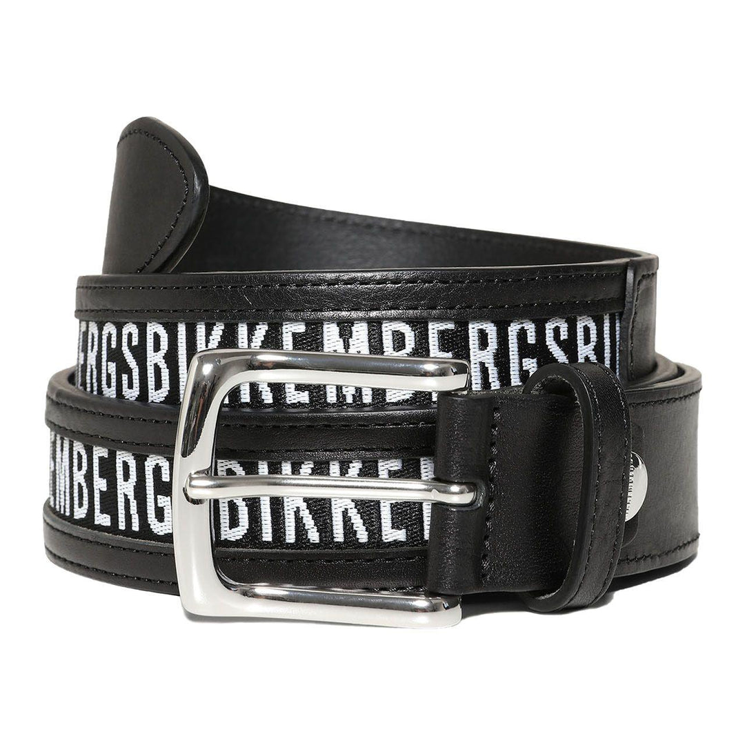 Bikkembergs Black Leather Di Calfskin Belt - Ellie Belle