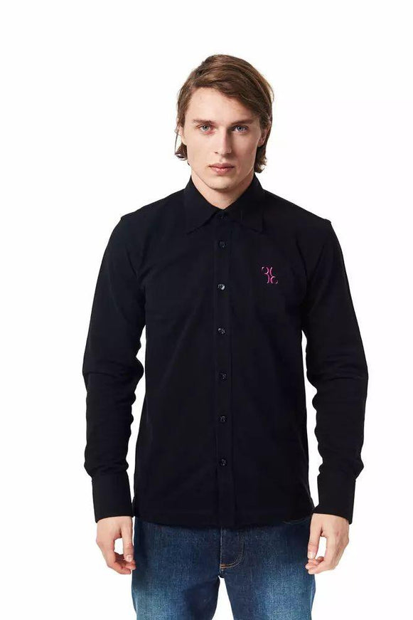 Billionaire Italian Couture Black Cotton Shirt - Ellie Belle