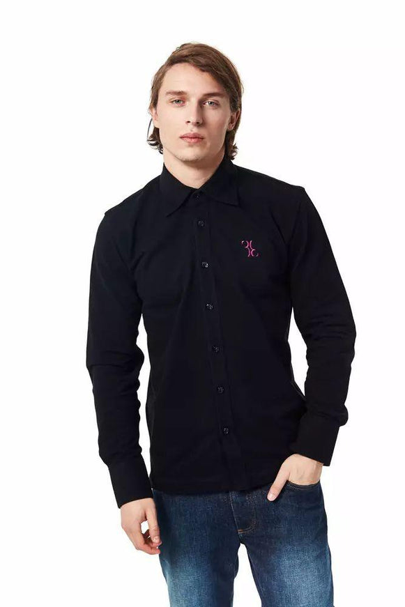 Billionaire Italian Couture Black Cotton Shirt - Ellie Belle