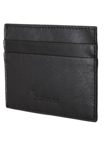 Billionaire Italian Couture Black Leather Cardholder Wallet - Ellie Belle