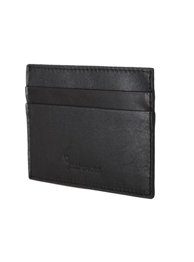 Billionaire Italian Couture Black Leather Cardholder Wallet - Ellie Belle