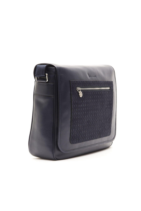 Billionaire Italian Couture Blue Leather Messenger Bag - Ellie Belle