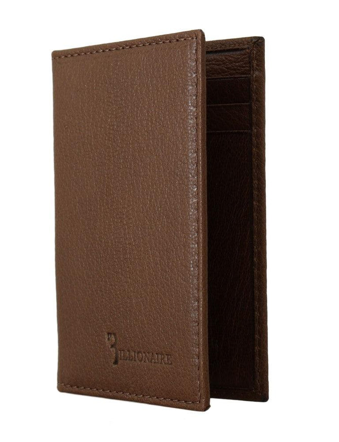 Billionaire Italian Couture Brown Leather Bifold Wallet - Ellie Belle