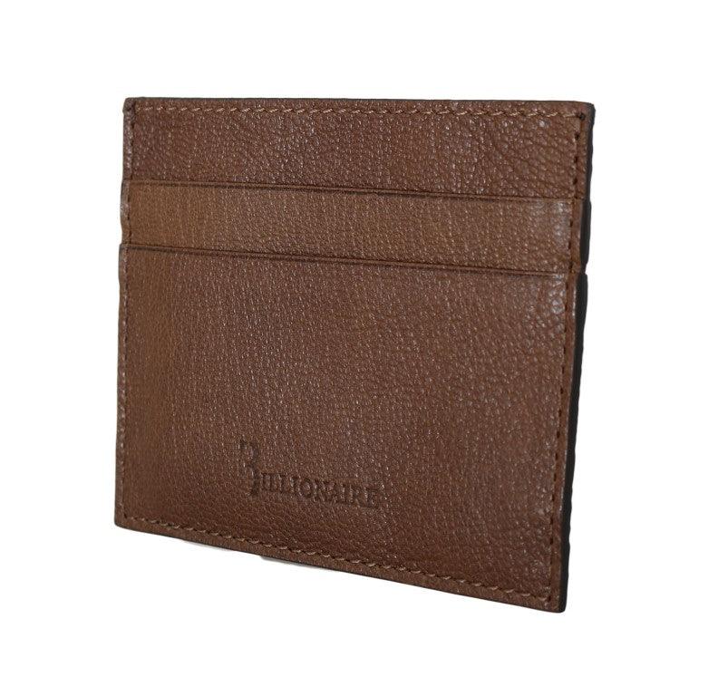 Billionaire Italian Couture Brown Leather Cardholder Wallet - Ellie Belle