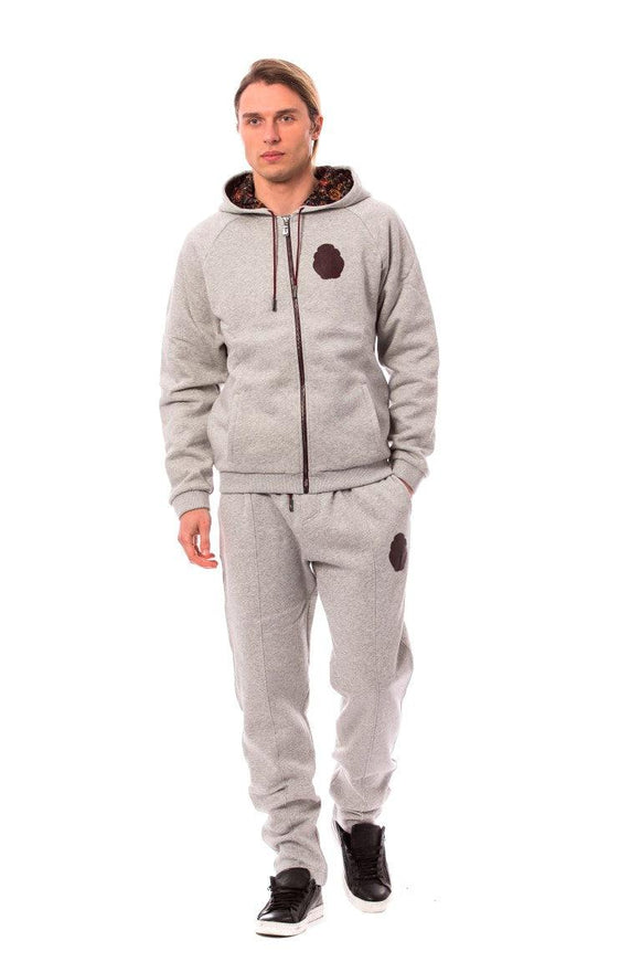 Billionaire Italian Couture Gray Cotton Hooded Sweatsuit - Ellie Belle