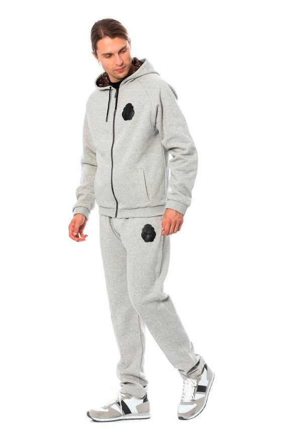 Billionaire Italian Couture Gray Cotton Hooded Sweatsuit - Ellie Belle