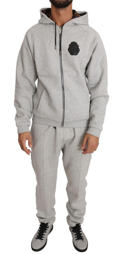 Billionaire Italian Couture Gray Cotton Sweater Pants Set Tracksuit - Ellie Belle