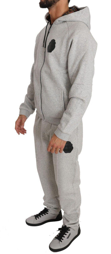 Billionaire Italian Couture Gray Cotton Sweater Pants Set Tracksuit - Ellie Belle