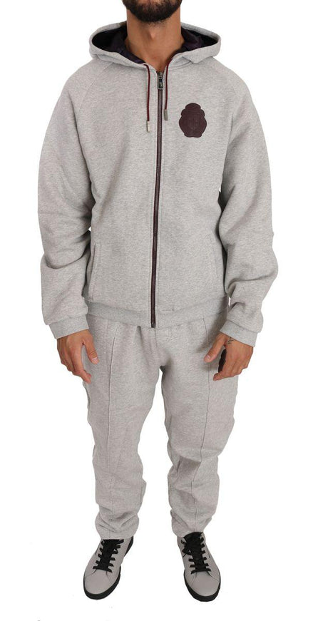 Billionaire Italian Couture Gray Cotton Sweater Pants Tracksuit - Ellie Belle