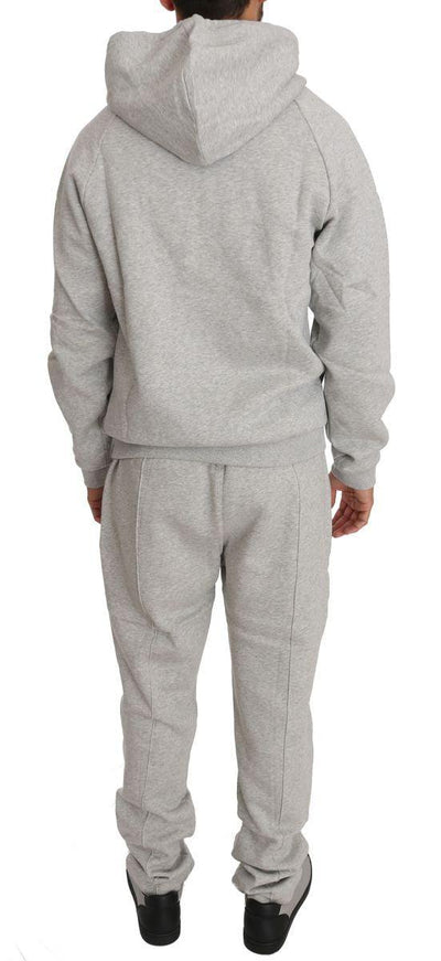 Billionaire Italian Couture Gray Cotton Sweater Pants Tracksuit - Ellie Belle