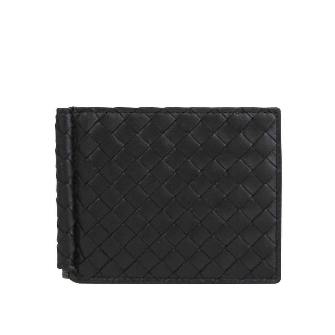 Bottega Veneta Bottega Veneta Men's Intercciaco Black Leather Intercciaco Woven Wallet - Ellie Belle