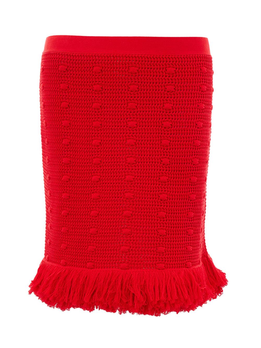 Bottega Veneta Knitted Red Skirt - Ellie Belle