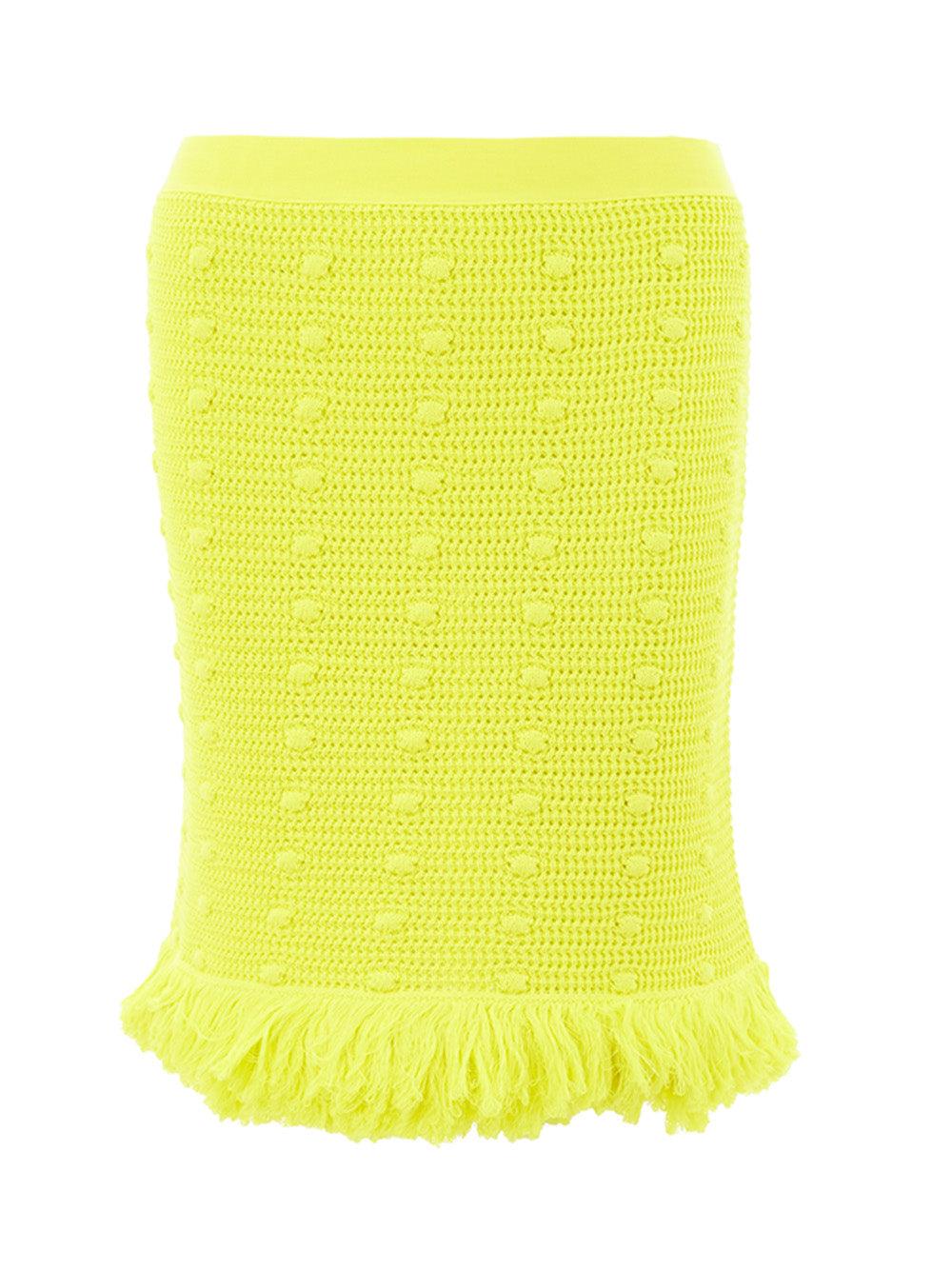 Bottega Veneta Knitted Yellow Skirt - Ellie Belle