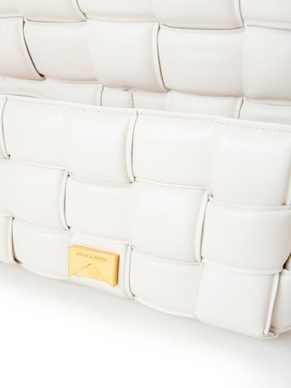 Bottega Veneta White Padded Cassette Leather Cross Body Bag - Ellie Belle