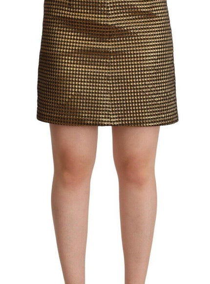 Boutique Moschino Black Gold A-line Above Knee Casual Skirt - Ellie Belle