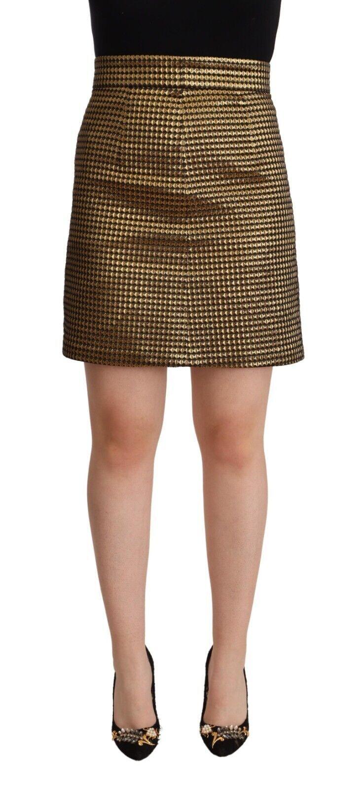 Boutique Moschino Black Gold A-line Above Knee Casual Skirt - Ellie Belle