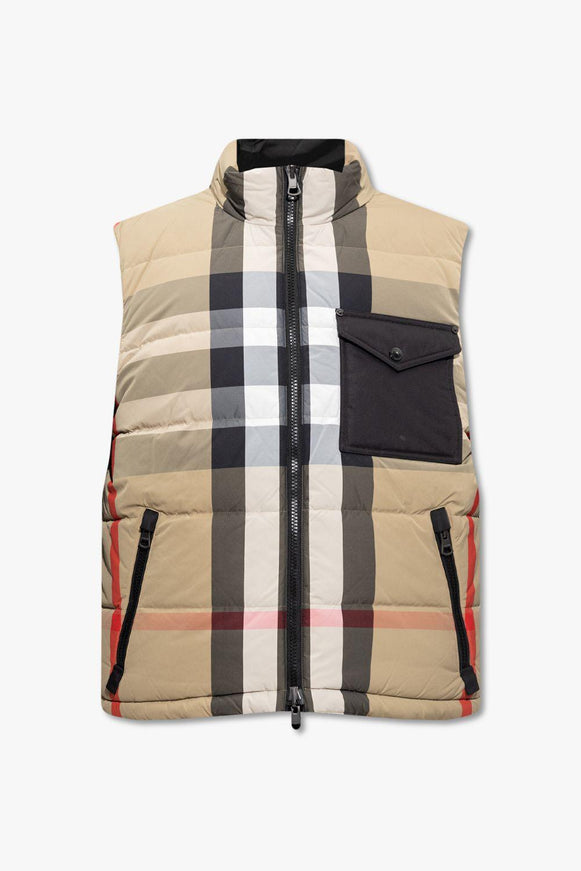 Burberry Beige Polyamide and Feathers Vest - Ellie Belle