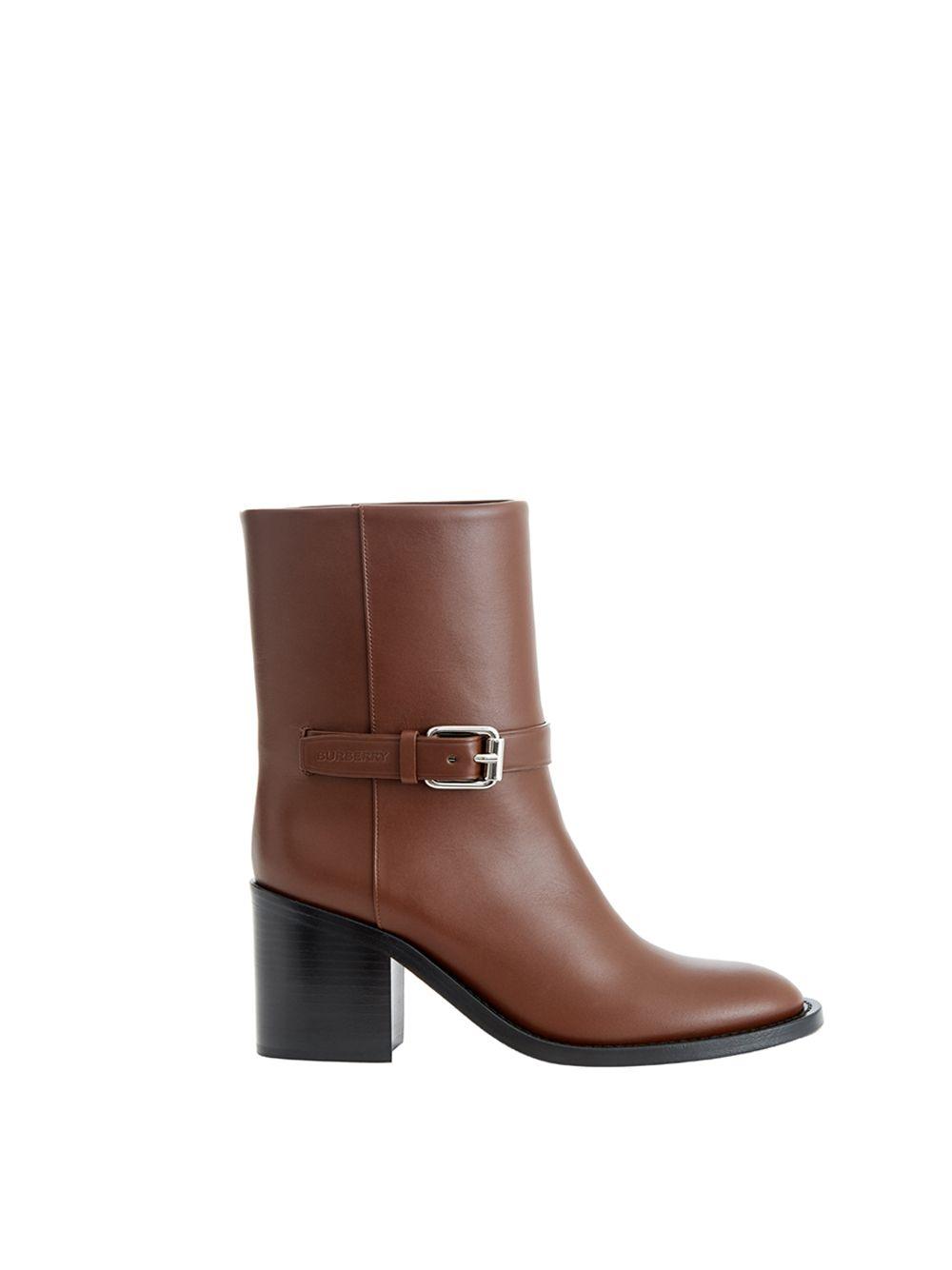 Burberry Brown Leather Ankle Boots - Ellie Belle