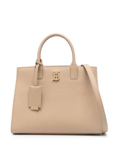 Burberry Oat Beige Calf Leather Frances Handbag - Ellie Belle