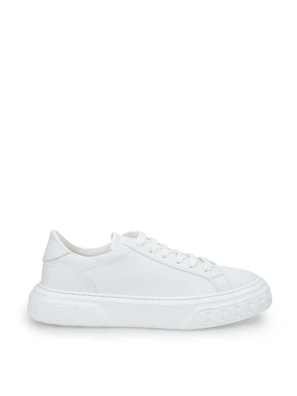 Casadei White Nappa Leather Off-Road Sneakers - Ellie Belle