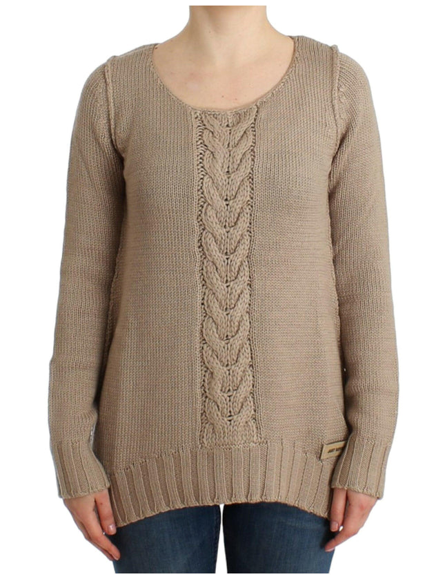 Cavalli Beige knitted wool sweater - Ellie Belle