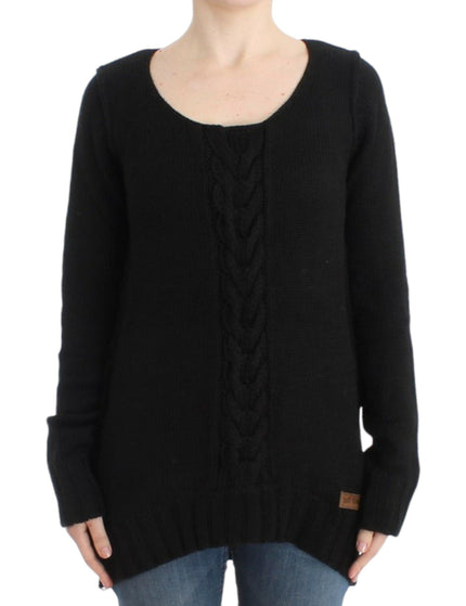 Cavalli Black knitted wool sweater - Ellie Belle