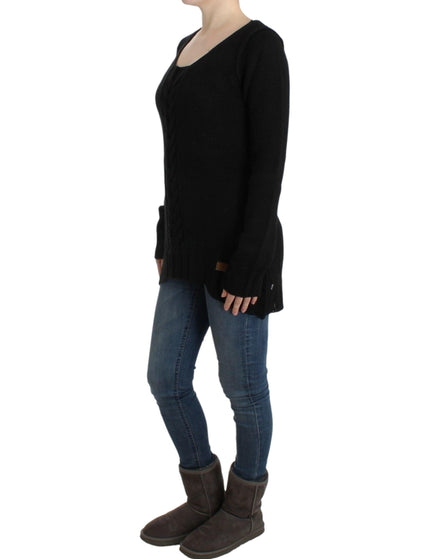 Cavalli Black knitted wool sweater - Ellie Belle