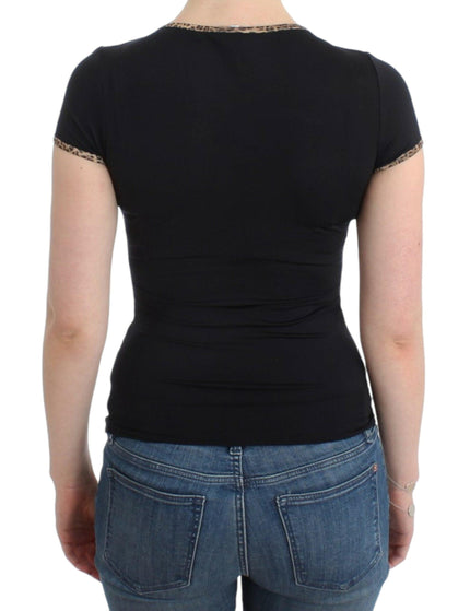 Cavalli Black Nylon Top T-Shirt - Ellie Belle