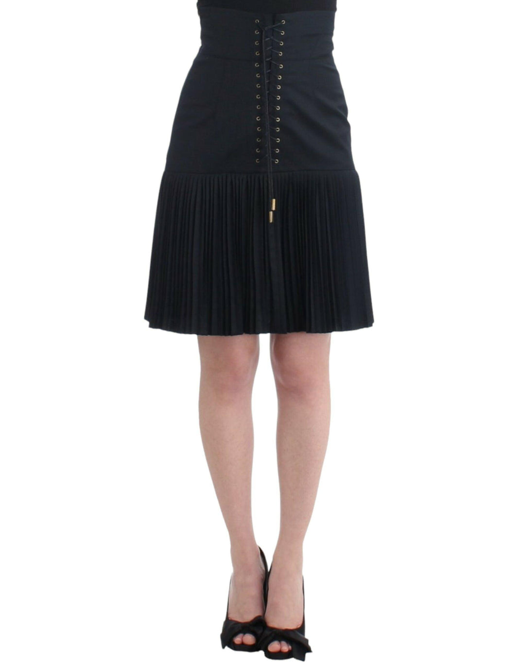 Cavalli Black Pleated Laced Skirt - Ellie Belle