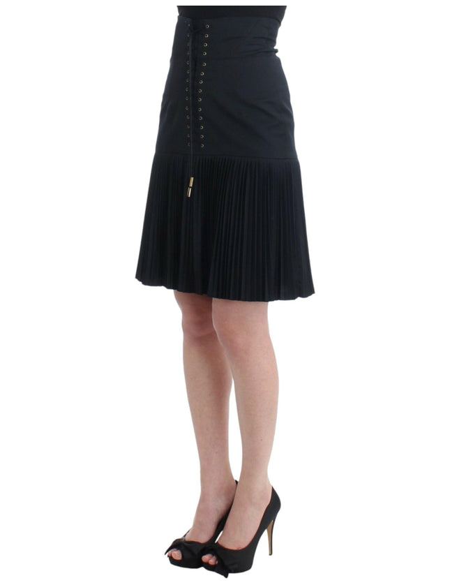 Cavalli Black Pleated Laced Skirt - Ellie Belle