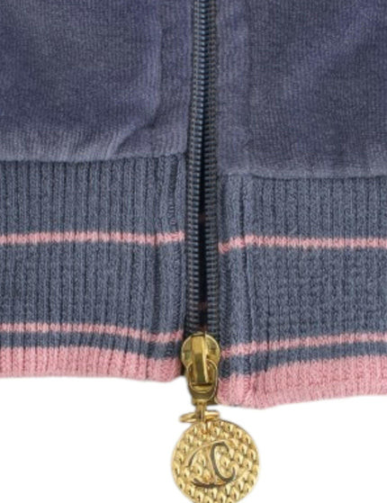 Cavalli Blue velvet zipup sweater - Ellie Belle
