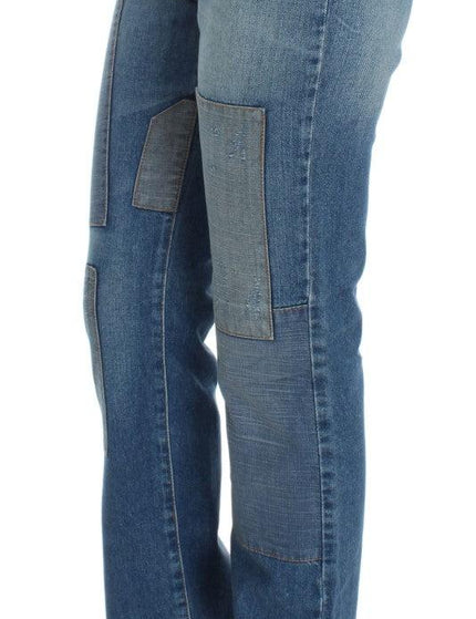 Cavalli Blue Wash Cotton Slim Fit Bootcut Jeans - Ellie Belle